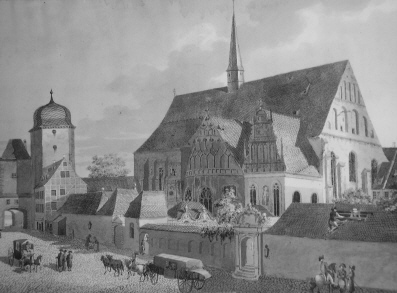 La iglesia de San Pablo, de la universidad de Leipzig, hacia 1790